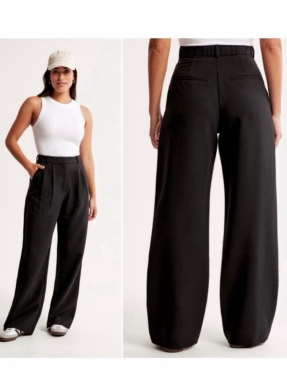 Abercrombie & Fitch Curve Love Sloane Tailored Wide Leg High-Waist Pants Size 30